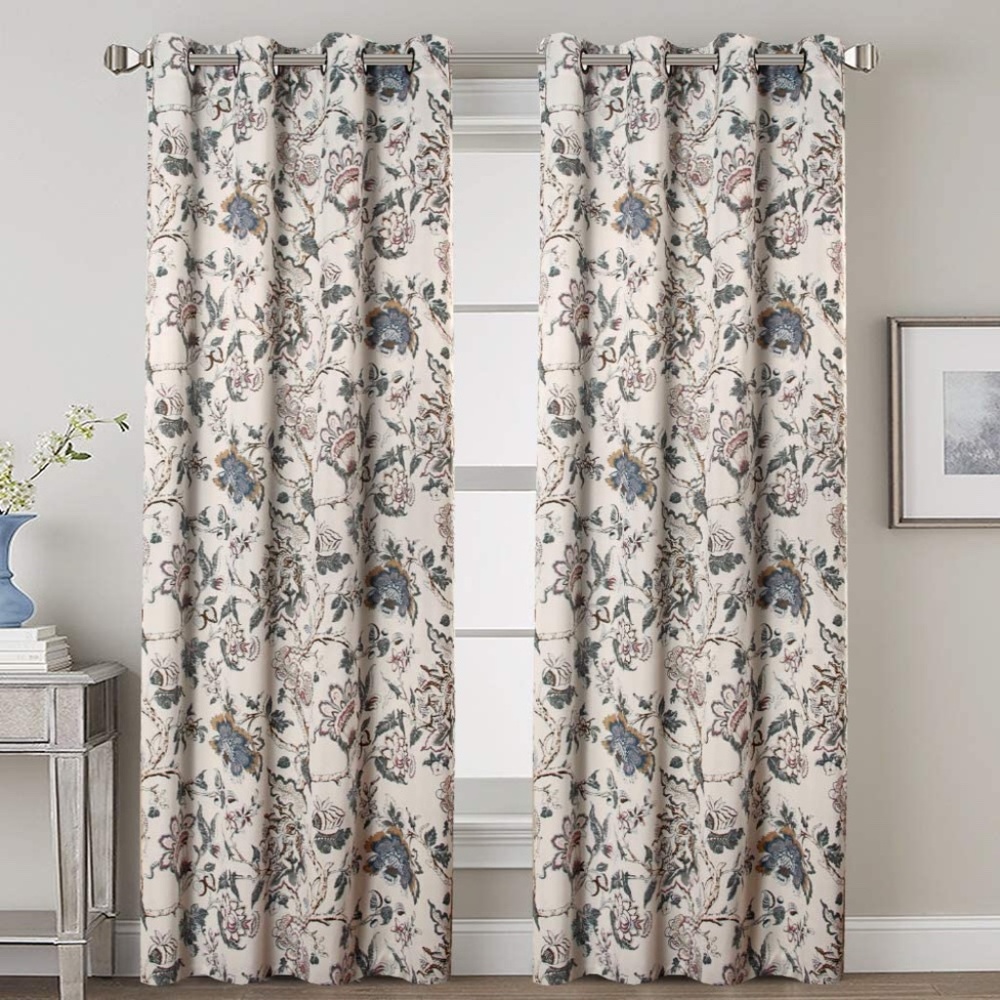 Floral Curtain Panel Set 52 x 108